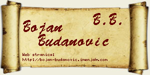 Bojan Budanović vizit kartica